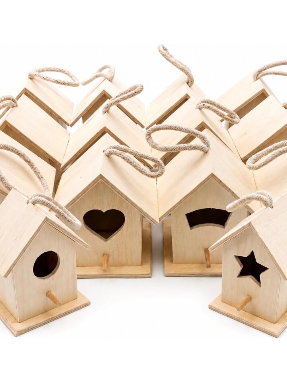 12 Pack DIY Bird House Kits for Kids to Paint, Unfinished Wooden Birdhouse
